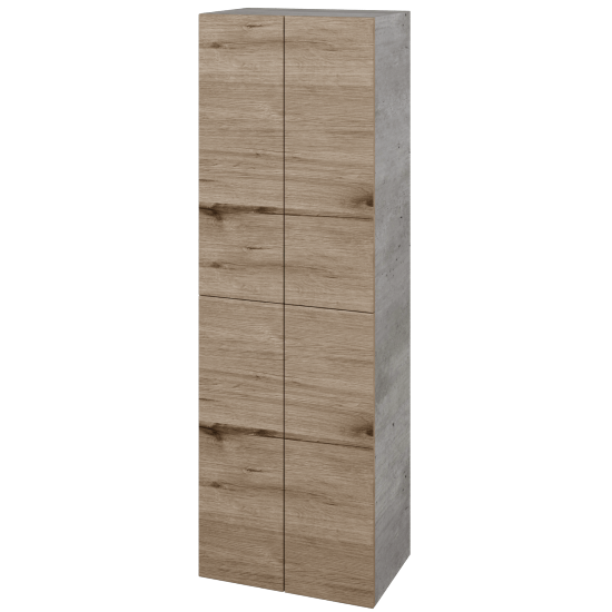 Vysoká skříň DOS SVD4 50  - D01 Beton - Úchytka T00 (bez úchytky) - D23 Herkules