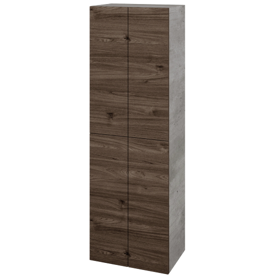 Vysoká skříň DOS SVD4 50  - D01 Beton - Úchytka T00 (bez úchytky) - D25 Teak