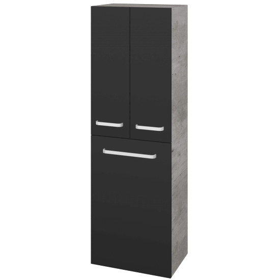 Vysoká skříň s košem na prádlo DOS SVD3K 50  - D01 Beton - Úchytka T01 - N03 Graphite