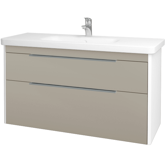 Badezimmerschrank TORO SZZ2 120  - L01 Weiß Lack Hochglanz - L04 Taupe Lack Hochglanz