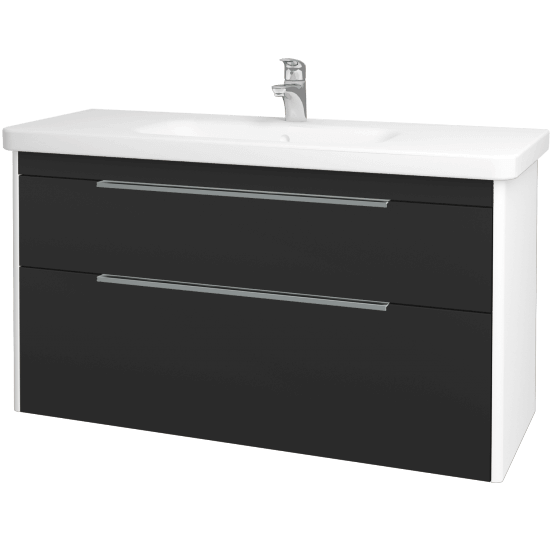 Badezimmerschrank TORO SZZ2 120  - L01 Weiß Lack Hochglanz - N03 Graphite