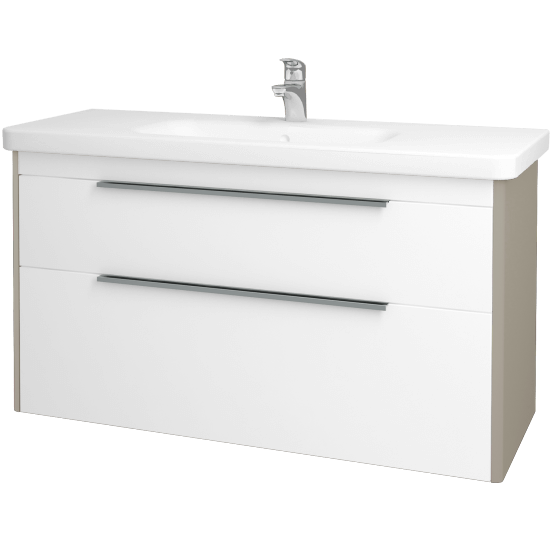 Umyvadlová skříňka ENZO SZZ2 120  - L04 Béžová vysoký lesk - L01 Bílá vysoký lesk