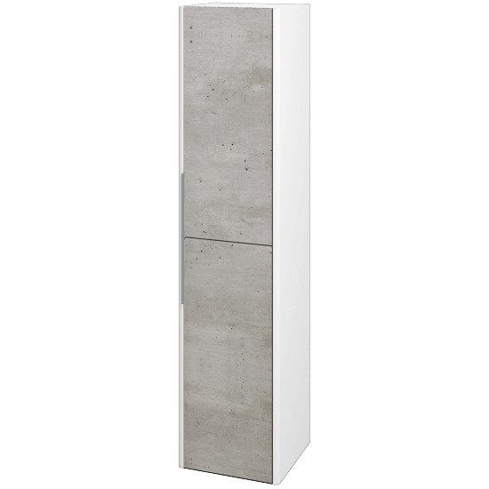 Hochschrank TORO SVD2 35  - L01 Weiß Lack Hochglanz - D01 Beton - Links