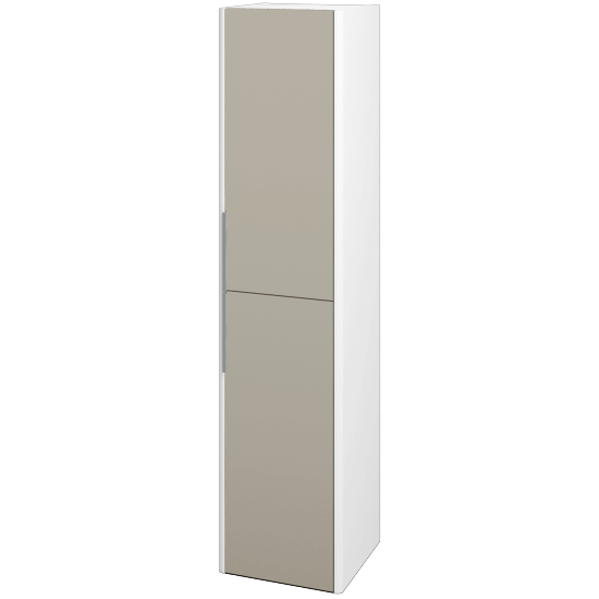 Hochschrank TORO SVD2 35  - L01 Weiß Lack Hochglanz - M05 Beige Lack Matt - Links