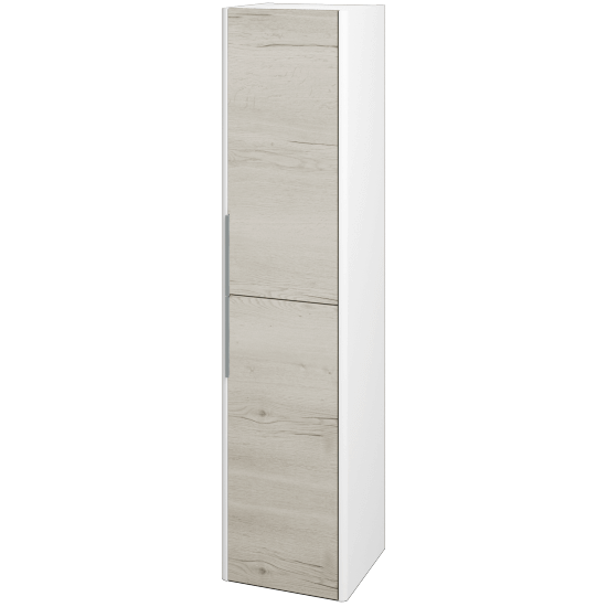 Vysoká skříň ENZO SVD2 35  - L01 Bílá vysoký lesk - D28 Alberta - Levé