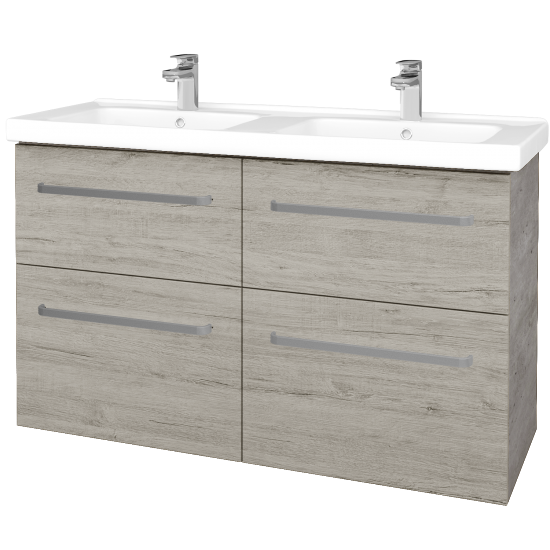 Umyvadlová skříňka BIG INN SZZ4 125  - D01 Beton - Úchytka T01 - D05 Oregon