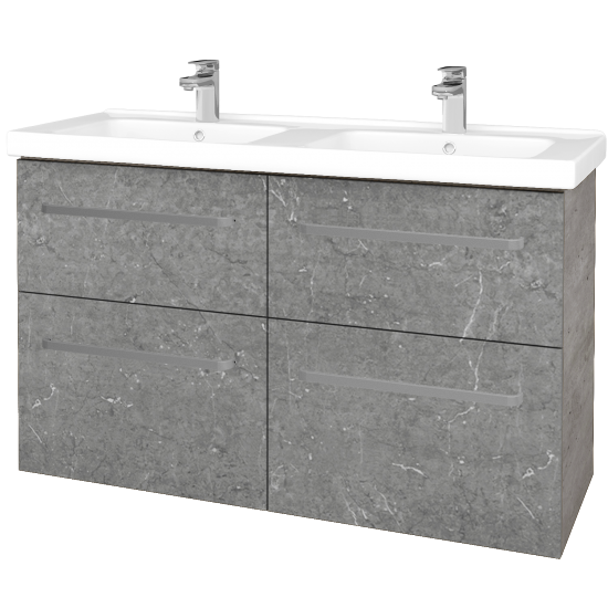 Umyvadlová skříňka BIG INN SZZ4 125  - D01 Beton - Úchytka T01 - D20 Galaxy