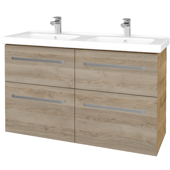 Badezimmerschrank MAGIC SZZ4 125  - D09 Eiche Arlington - Griffes T01 - D17 Eiche Colorado