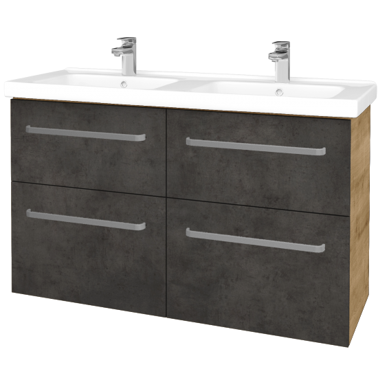 Badezimmerschrank MAGIC SZZ4 125  - D09 Eiche Arlington - Griffes T01 - D16 Dark Beton