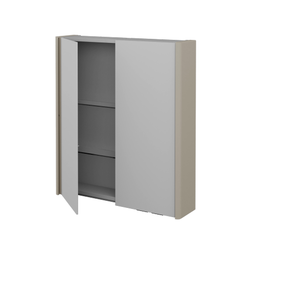 Badezimmer Spiegelschrank TORO GA2OE 65  - L04 Taupe Lack Hochglanz