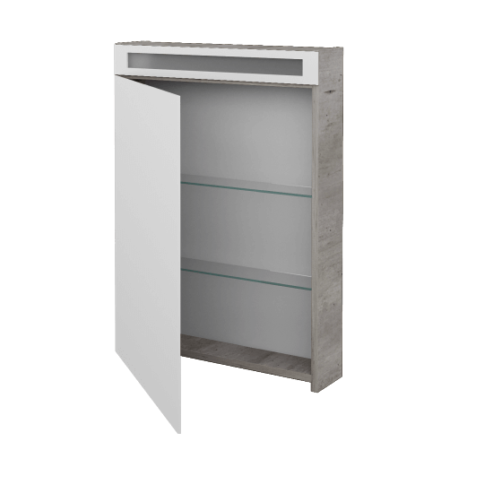 Badezimmer Spiegelschrank NEXT GAO 60  - D01 Beton - Links