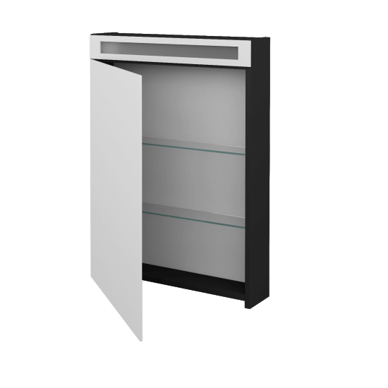 Badezimmer Spiegelschrank NEXT GAO 60  - N03 Graphite - Links