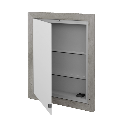 Einbaubarer Spiegelschrank WALL-IN GAOE 60  - D01 Beton - Links