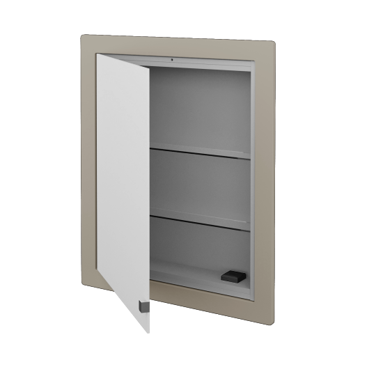 Einbaubarer Spiegelschrank WALL-IN GAOE 60  - L04 Taupe Lack Hochglanz - Links