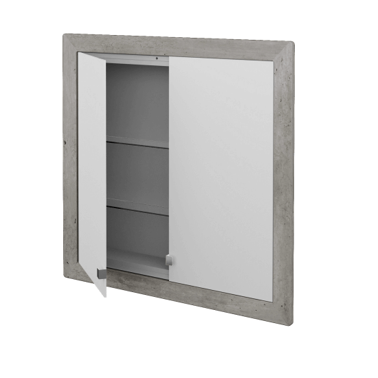 Einbaubarer Spiegelschrank WALL-IN GA2NOE 75  - L01 Weiß Lack Hochglanz
