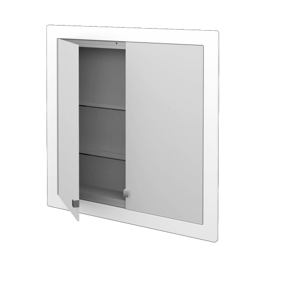 Dvoudveřová galerka GRID GA2NOE 75  - M01 Bílá mat