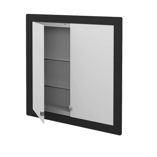 Dvoudveřová galerka GRID GA2NOE 75  - N03 Graphite