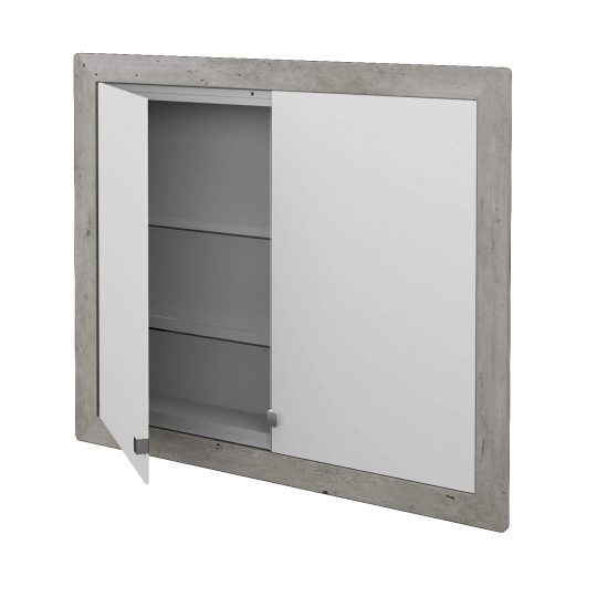 Einbaubarer Spiegelschrank WALL-IN GA2OE 90  - L04 Taupe Lack Hochglanz