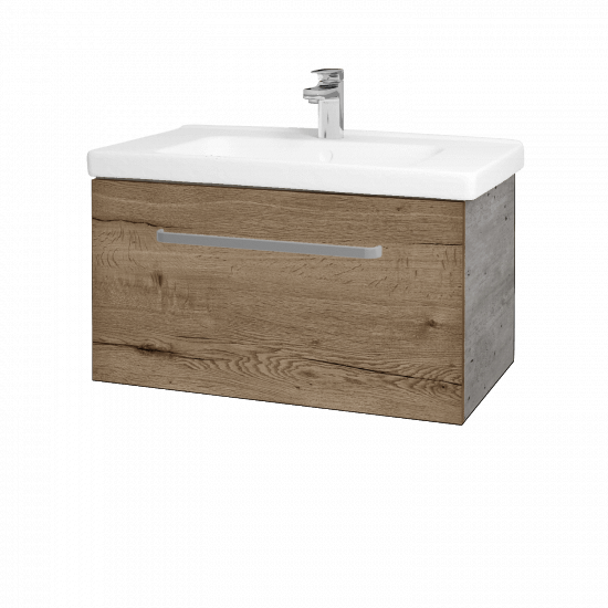 Umyvadlová skříňka BIG INN SZZ 80  - D01 Beton - Úchytka T01 - D21 Tobacco