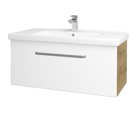 Umyvadlová skříňka BIG INN SZZ 100  - D09 Arlington - Úchytka T01 - M01 Bílá mat