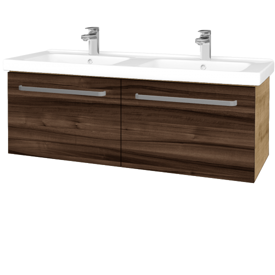 Badezimmerschrank MAGIC SZZ2 125  - D09 Eiche Arlington - Griffes T01 - D06 Nussbaum