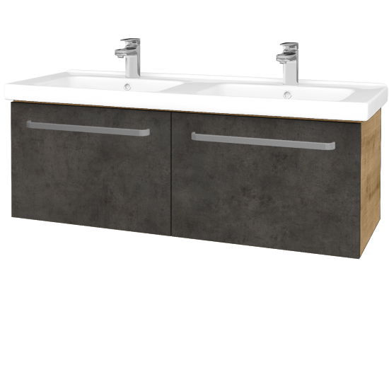 Badezimmerschrank MAGIC SZZ2 125  - D09 Eiche Arlington - Griffes T01 - D16 Dark Beton