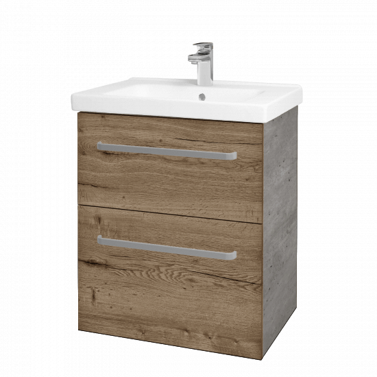 Umyvadlová skříňka BIG INN SZZ2 65  - D01 Beton - Úchytka T01 - D21 Tobacco