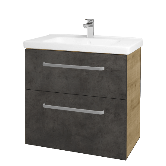 Badezimmerschrank MAGIC SZZ2 80  - D09 Eiche Arlington - Griffes T01 - D16 Dark Beton