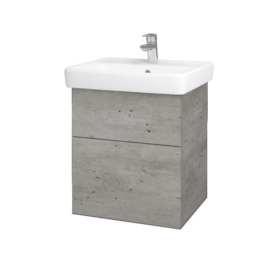 Umyvadlová skříňka Q MAX SZZ2 55 (umyvadlo Q)  - D01 Beton - Úchytka T00 (bez úchytky) - D01 Beton