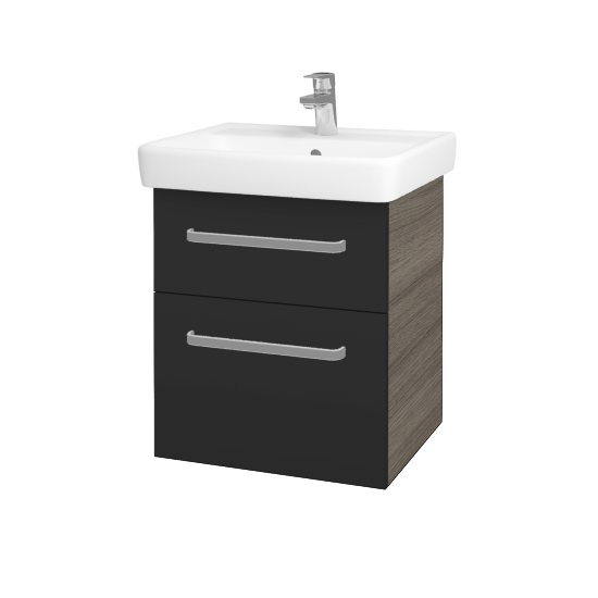 Umyvadlová skříňka Q MAX SZZ2 55  - D03 Cafe - Úchytka T01 - N03 Graphite
