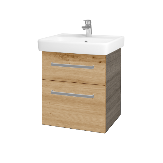 Umyvadlová skříňka Q MAX SZZ2 55  - D03 Cafe - Úchytka T01 - D22 Karamel