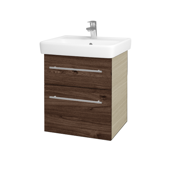 Umyvadlová skříňka Q MAX SZZ2 55 (umyvadlo Q)  - D04 Dub - Úchytka T02 - D25 Teak