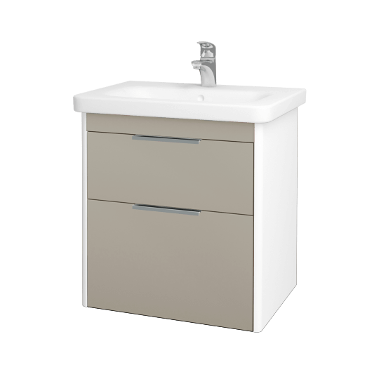 Koupelnová skříňka ENZO SZZ2 65  - L01 Bílá vysoký lesk - M05 Béžová mat