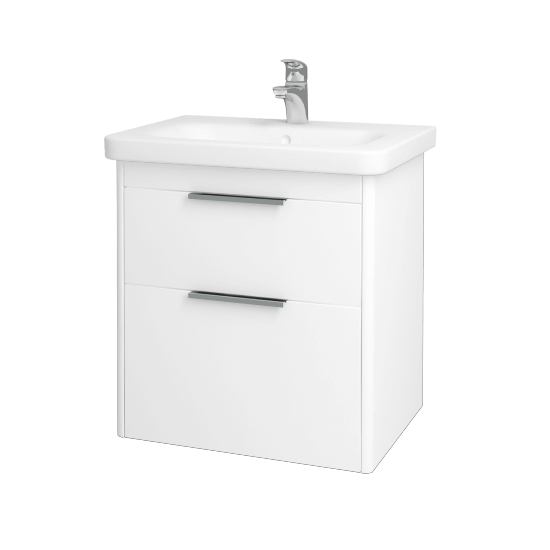Kúpeľňová skrinka ENZO SZZ2 65  - L01 Biela vysoký lesk - M01 Biela mat