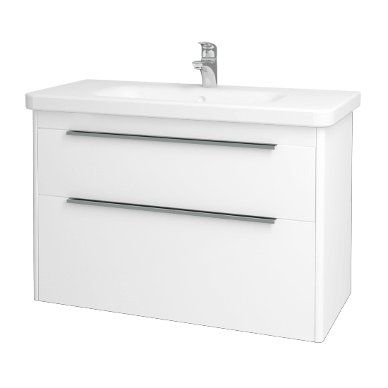 Koupelnová skříňka ENZO SZZ2 100  - L01 Bílá vysoký lesk - M01 Bílá mat