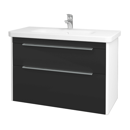 Umyvadlová skříňka ENZO SZZ2 100  - L01 Bílá vysoký lesk - N03 Graphite