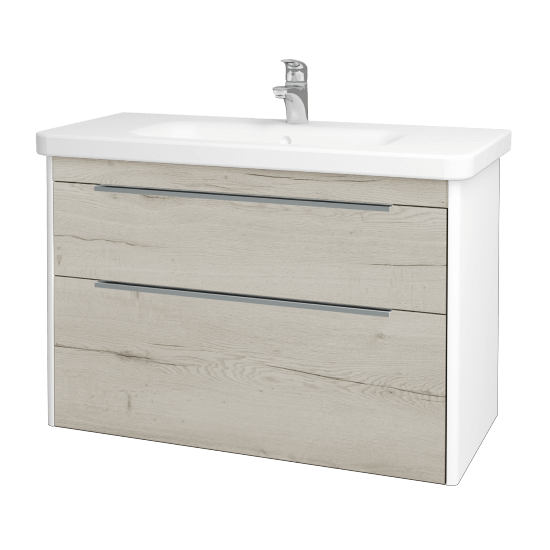 Umyvadlová skříňka ENZO SZZ2 100  - L01 Bílá vysoký lesk - D28 Alberta