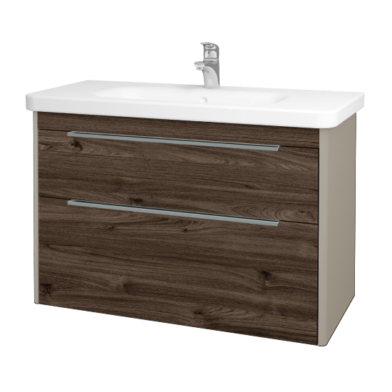 Umyvadlová skříňka ENZO SZZ2 100  - L04 Béžová vysoký lesk - D25 Teak