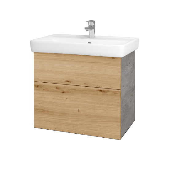 Umyvadlová skříňka Q MAX SZZ2 70 (umyvadlo Q)  - D01 Beton - Úchytka T00 (bez úchytky) - D22 Karamel