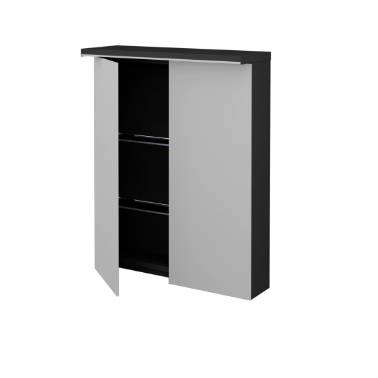 Badezimmer Spiegelschrank  JESTY GA2OE 60  - L03 Grau Metallic Lack Hochglanz