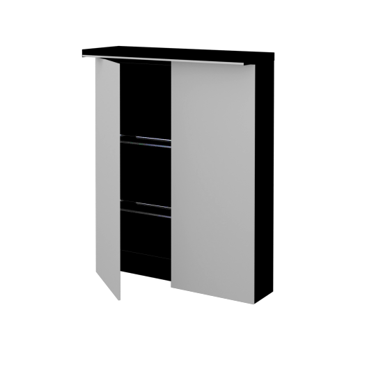 Dvoudveřová galerka MAJESTY GA2OE 60  - L17 Černá vysoký lesk