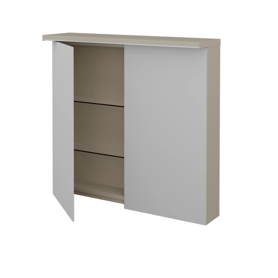 Badezimmer Spiegelschrank  JESTY GA2OE 80  - L04 Taupe Lack Hochglanz