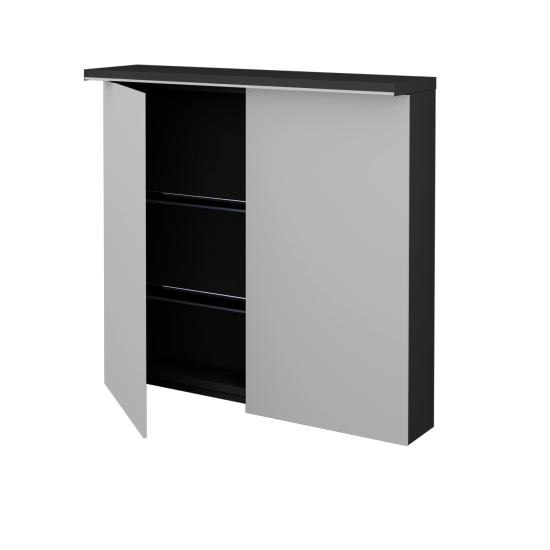 Badezimmer Spiegelschrank  JESTY GA2OE 80  - L03 Grau Metallic Lack Hochglanz