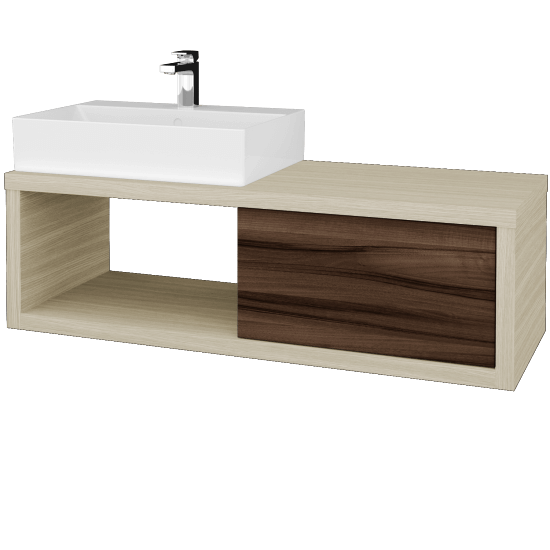 Umyvadlová skříňka STORM SZZO 120 (umyvadlo Kube)  - D04 Dub - D06 Ořech - Levé