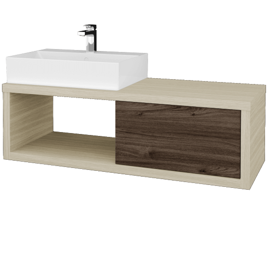 Umyvadlová skříňka STORM SZZO 120 (umyvadlo Kube)  - D04 Dub - D25 Teak - Levé