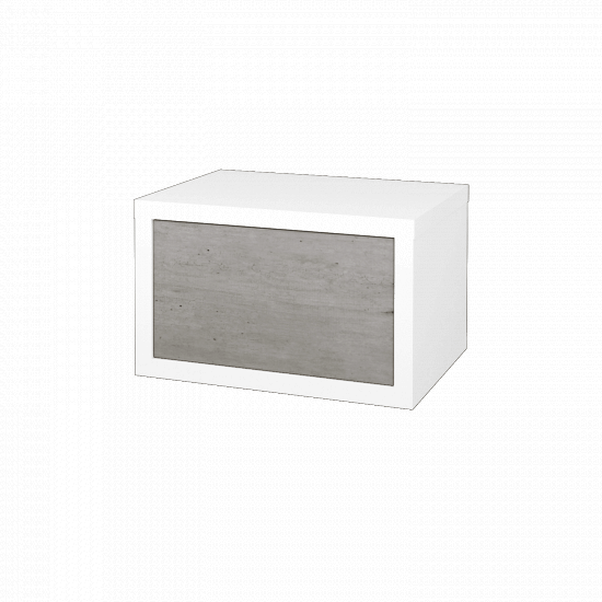 Nízká skříňka STORM SYZ 60  - L01 Bílá vysoký lesk - D01 Beton