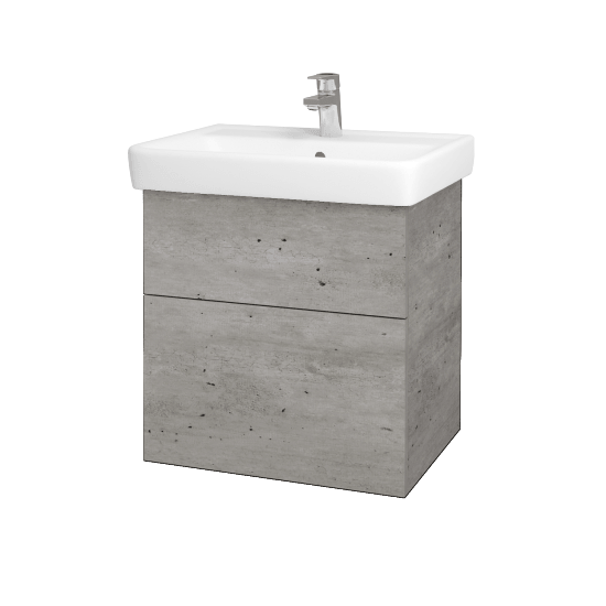 Umyvadlová skříňka Q MAX SZZ2 60 (umyvadlo Q)  - D01 Beton - Úchytka T00 (bez úchytky) - D01 Beton