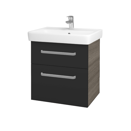 Umyvadlová skříňka Q MAX SZZ2 60  - D03 Cafe - Úchytka T01 - N03 Graphite