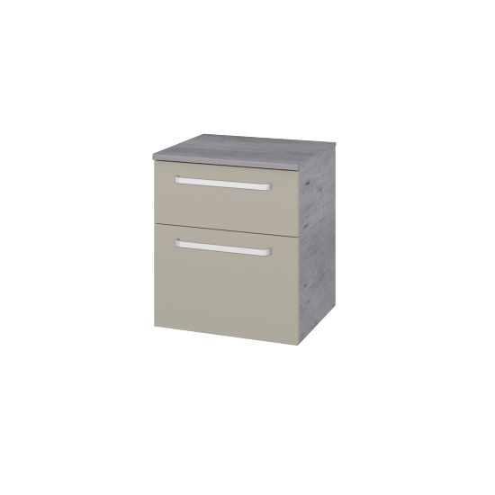 Sideboard UNI SNZ2K  50  - D01 Beton - Griffes T01 - L04 Taupe Lack Hochglanz