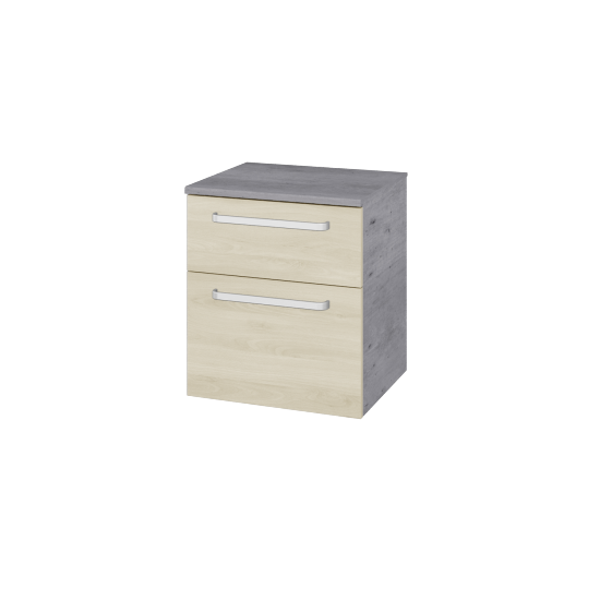 Nízká skříňka s košem na prádlo DOS SNZ2K  50  - D01 Beton - Úchytka T01 - D24 Ohio